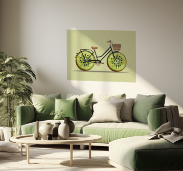 Fiets met kiwi wielen poster - TenStickers