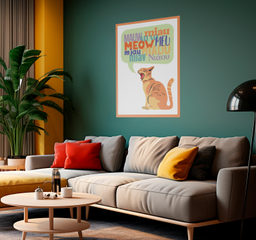 Katten miauwen poster kinderkamer - TenStickers