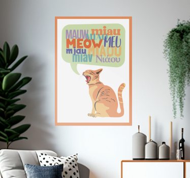 Katten miauwen poster kinderkamer - TenStickers