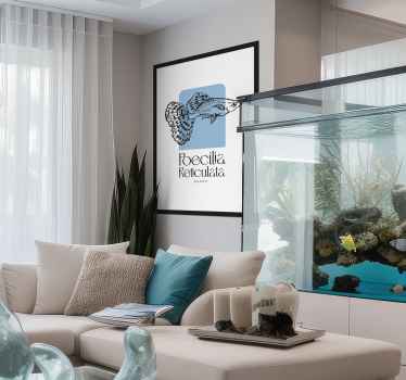 Guppy vis poster met aanpasbare naam - TenStickers