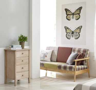 Vintage poster twee vlinders - TenStickers