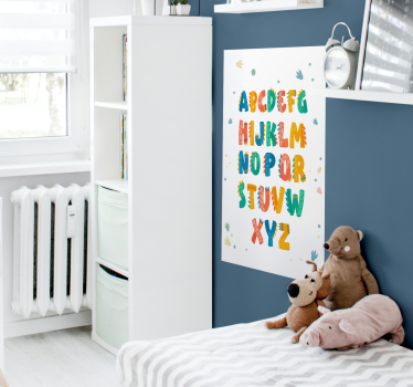 dino letters alfabet poster - TenStickers