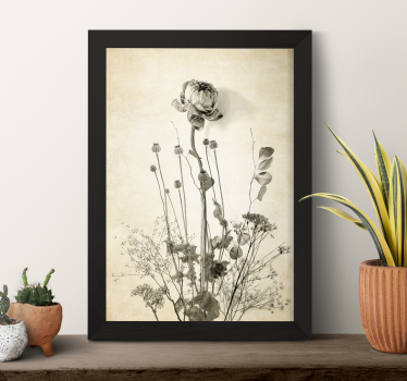 Boeket bloemen beige achtergrond poster - TenStickers