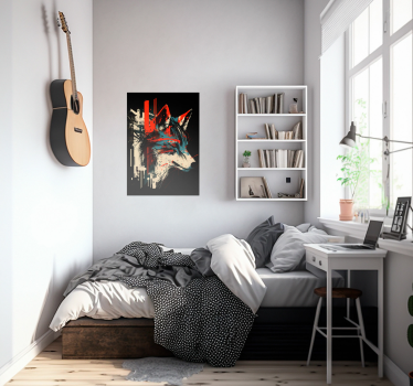 Abstracte wolf moderne kunst poster - TenStickers