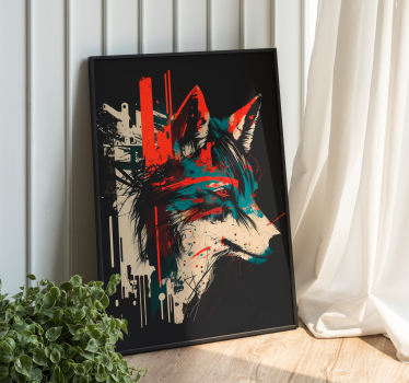 Abstracte wolf moderne kunst poster - TenStickers