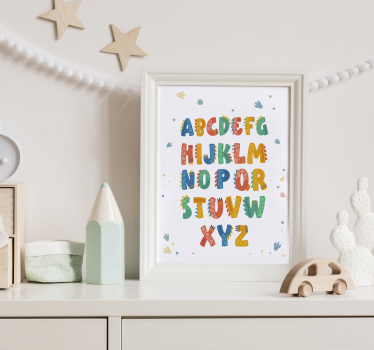 dino letters alfabet poster - TenStickers