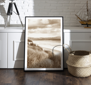 Bruin beige tinten kustlandschap poster - TenStickers