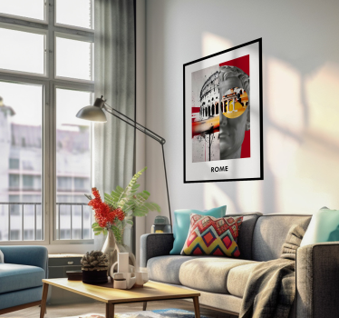 Collage van Rome poster woonkamer - TenStickers