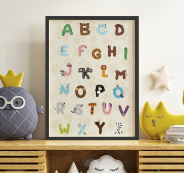 Dierenalfabet poster kinderkamer - TenStickers