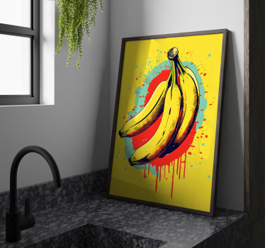 Drie bananen pop-artposter - TenStickers