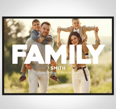 Familie poster met foto woonkamer - TenStickers