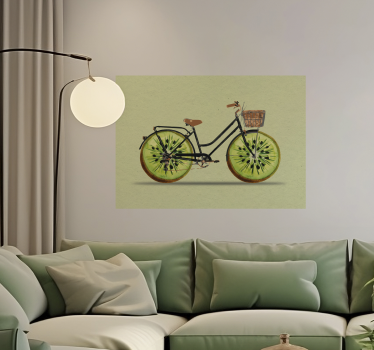 Fiets met kiwi wielen poster - TenStickers