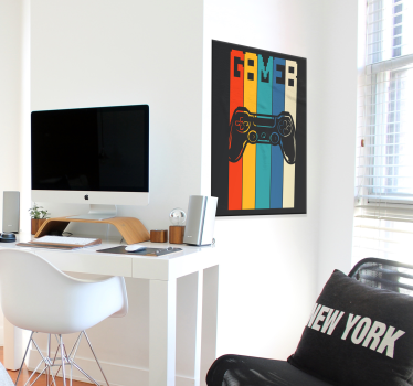 Kleurrijke gamer poster met controller - TenStickers