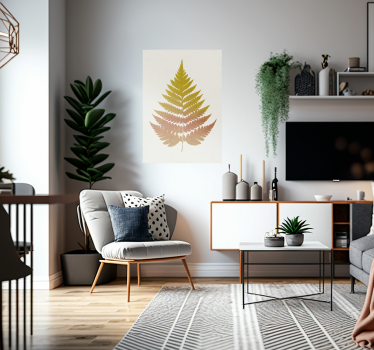 Gouden varenblad planten poster - TenStickers