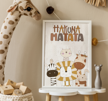 Hakuna matata dieren poster kinderkamer - TenStickers