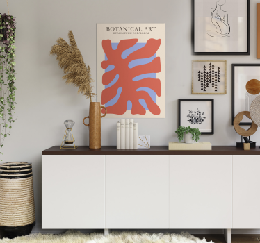 Oranje en blauw koraal poster - TenStickers