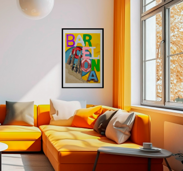 Kunstacademie Barcelona poster woonkamer - TenStickers