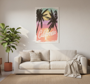 Landen poster californische zonsondergang vibes - TenStickers