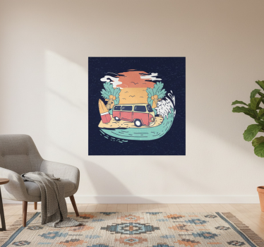 Landen poster surfende van scène - TenStickers