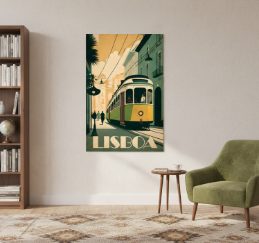 Landen poster vintage illustratie lissabon - TenStickers