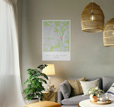 Locatie waar het allemaal begon liefdes poster - TenStickers