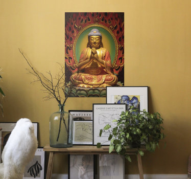 Poster Boeddha mediterend - TenStickers