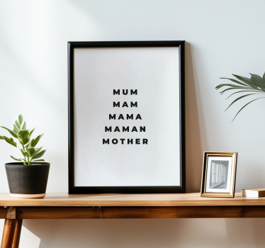 Moeder in verschillende talen mooie poster woonkamer - TenStickers