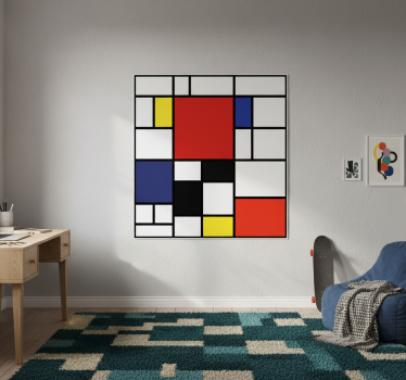 Mooie poster woonkamer abstracte kleurvlakken - TenStickers