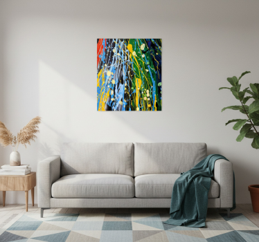 Mooie poster woonkamer art regenboog kleurenspetter - TenStickers