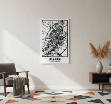 Mooie poster woonkamer bilbao topografisch - TenStickers
