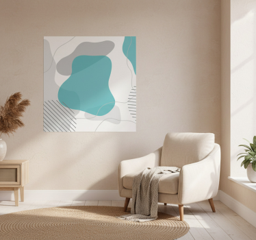 Mooie poster woonkamer blauwe en groene wandkunst - TenStickers