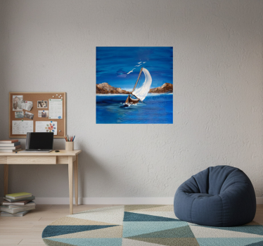 Mooie poster woonkamer canvas zeilboten - TenStickers