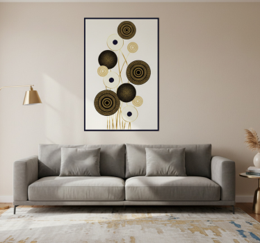 Mooie poster woonkamer circles glamour decoratie - TenStickers