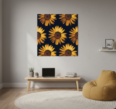 Mooie poster woonkamer gele zonnebloem - TenStickers