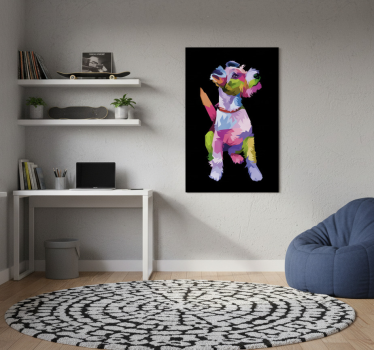 Mooie poster woonkamer geometrische dieren fox terrier - TenStickers