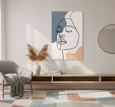 Mooie poster woonkamer moderne en abstracte gezicht - TenStickers