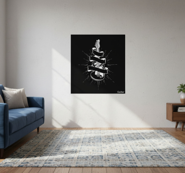 Mooie poster woonkamer gitaar - TenStickers