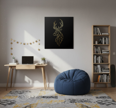 Mooie poster woonkamer gouden origami herten - TenStickers
