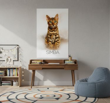 Mooie poster woonkamer huisdierportret - TenStickers