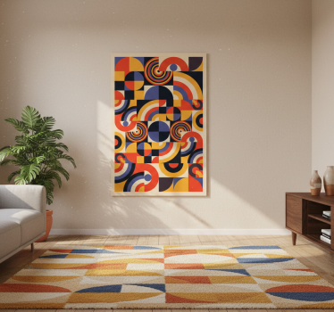 Mooie poster woonkamer kleurrijke bauhaus cirkels - TenStickers