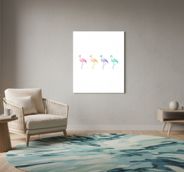 Mooie poster woonkamer kleurrijke naadloze flamingo's - TenStickers