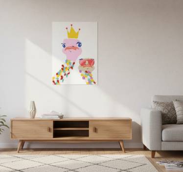 Mooie poster woonkamer kleurrijke struisvogels artistiek - TenStickers