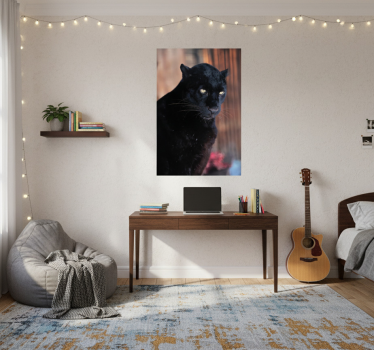 Mooie poster woonkamer leopard op de loer - TenStickers