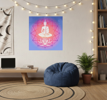 Mooie poster woonkamer mandala boeddha mediterend - TenStickers