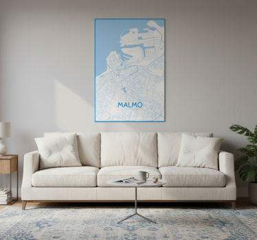 Mooie poster woonkamer map van malmö - TenStickers