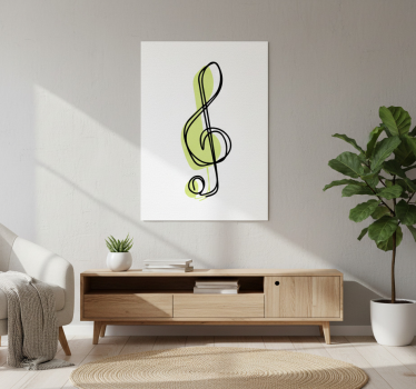 Mooie poster woonkamer minimalistisch muzieknoot ontwerp - TenStickers