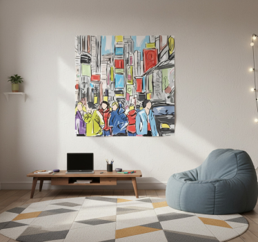 Mooie poster woonkamer moderne mensen uit new york - TenStickers