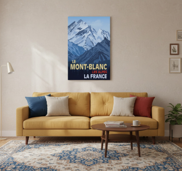 Mooie poster woonkamer mont-blanc retro stijl - TenStickers