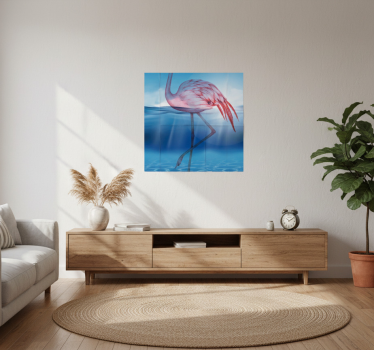 Mooie poster woonkamer onderwaterontwerp van flamingo - TenStickers