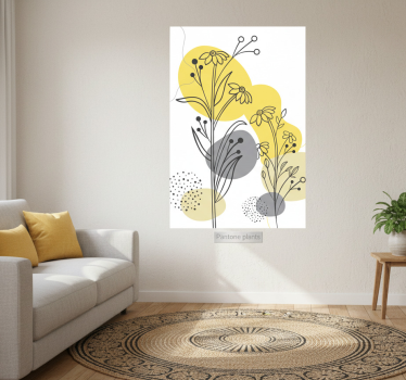 Mooie poster woonkamer pantone planten - TenStickers